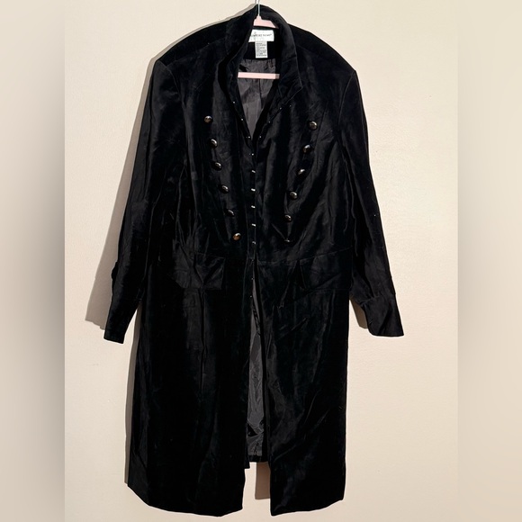 Newport News Jackets & Blazers - Newport News Black Velvet Trench Coat